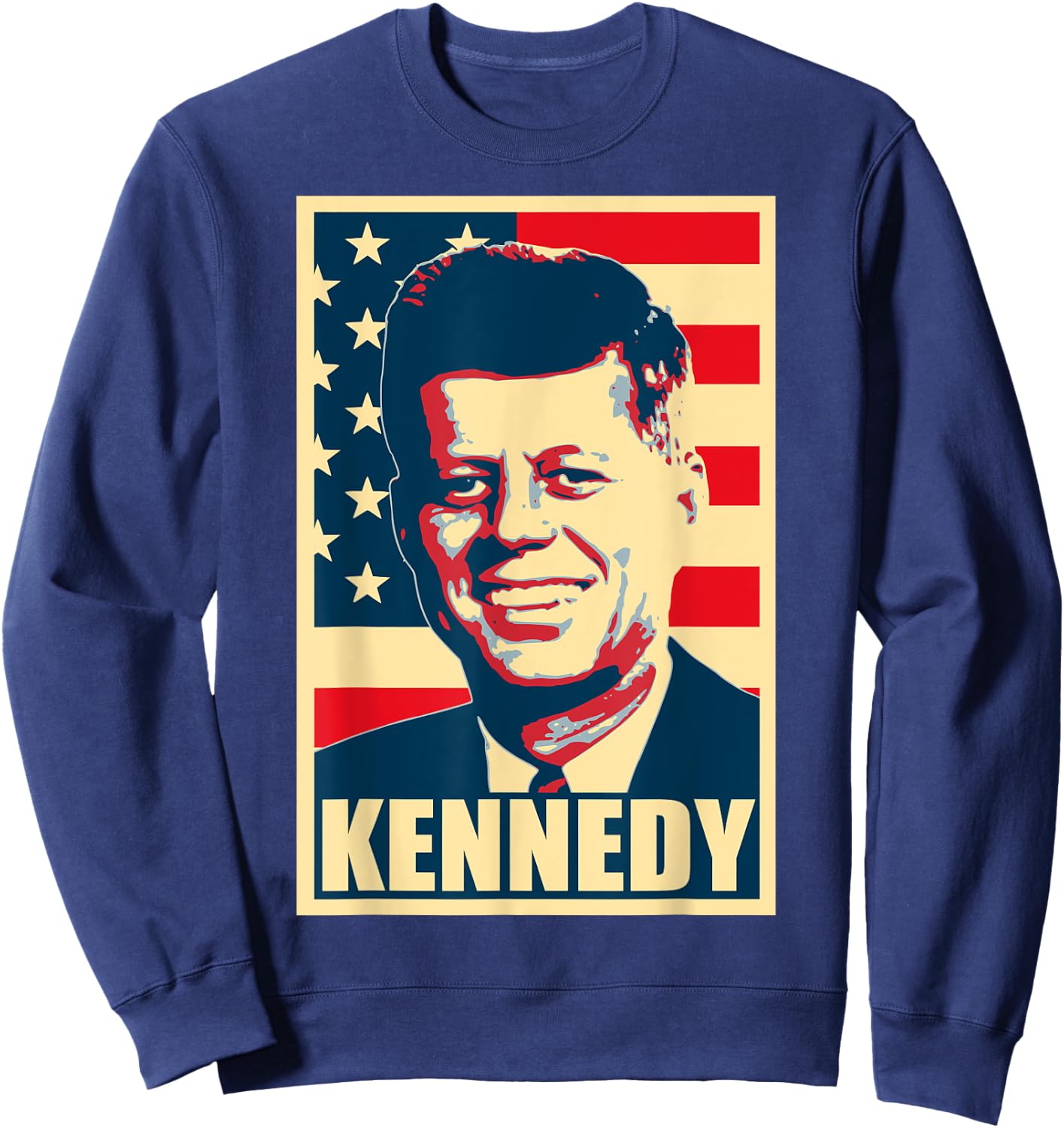 History And Politics Store JFK American Propaganda , -Adults & Youth, Black, Small, Short Sleeve Sweatshirt - Sweatshirt | Navy