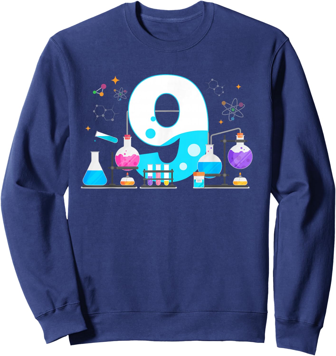 9 Year Old Kids Scientist 9th Birthday Kids Science Sweatshirt - Sweatshirt | Navy