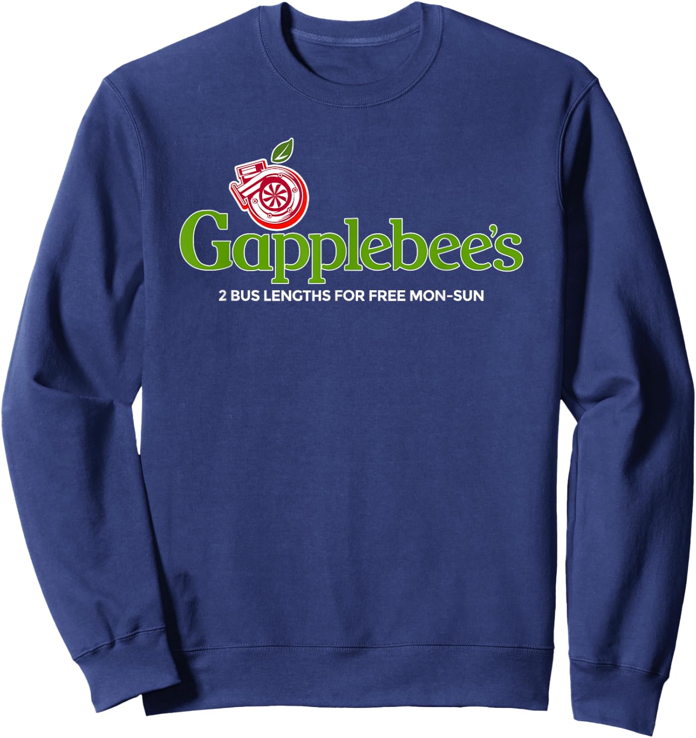 Gapplebee's Drag Racing American Muscle Turbo Boosted Small Sweatshirt - Sweatshirt | Navy