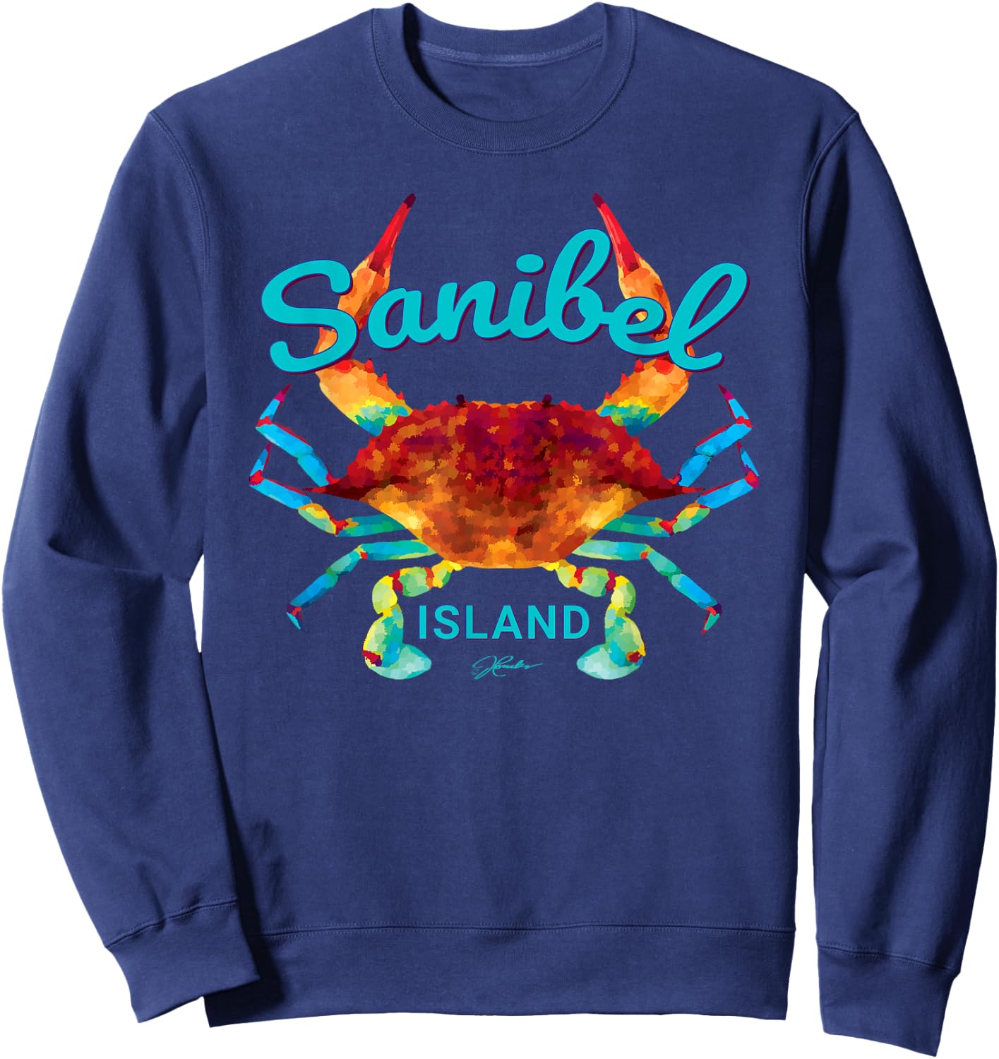 JCombs: Sanibel Island, FL, Blue Crab Sweatshirt - Sweatshirt | Navy