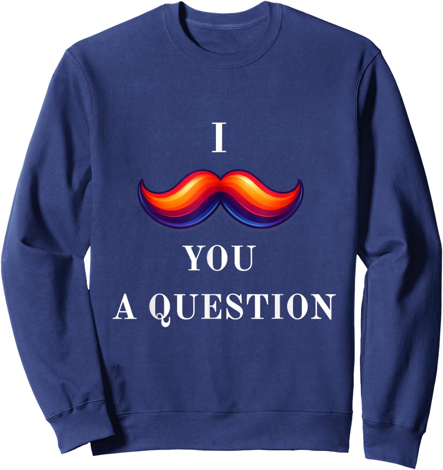 Mustache Question Sweatshirt - Sweatshirt | Navy