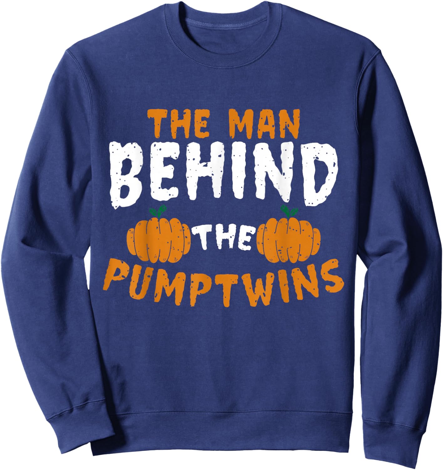 Halloween Twin Pregnancy Expecting Pumpkin Costume Sweatshirt - Sweatshirt | Navy