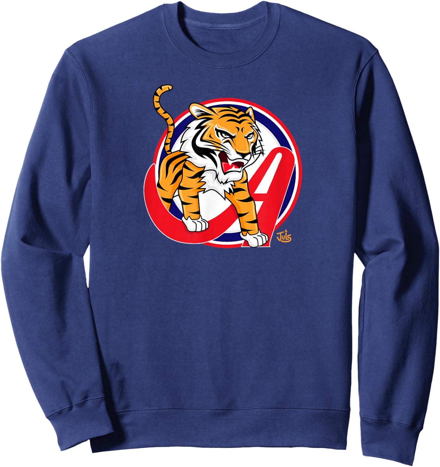 Juls Designs - Tigres Aragua - Venezuela -Kids Black Cotton Blend Sweatshirt - Sweatshirt | Navy