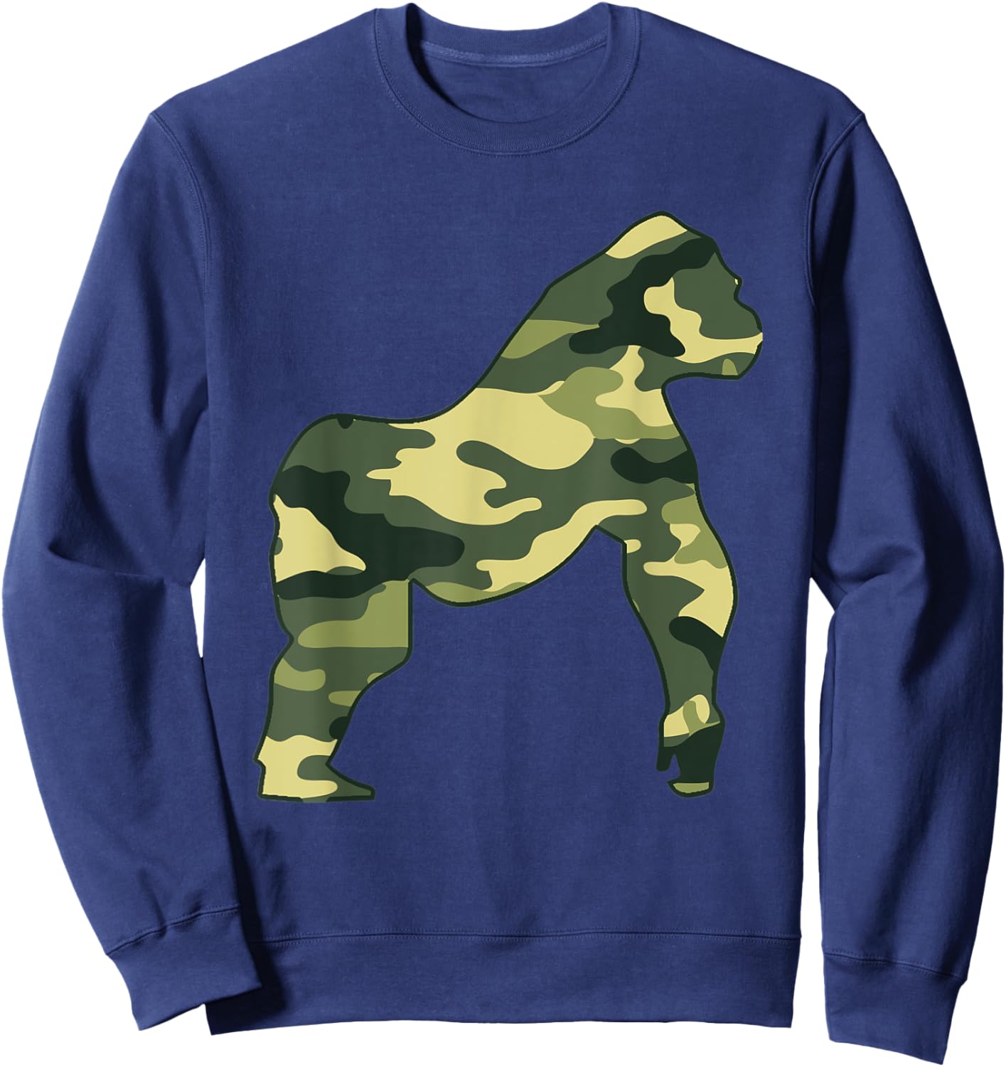 Military Gorilla Camo Men Print US Ape Animal Veteran Gift Sweatshirt - Sweatshirt | Navy