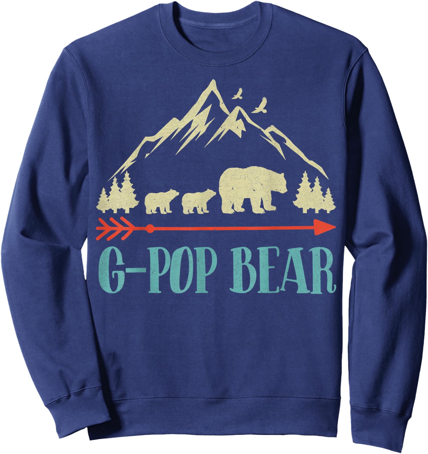 G-Pop Bear-Vintage Father's Day Mother's Day Sweatshirt - Sweatshirt | Navy
