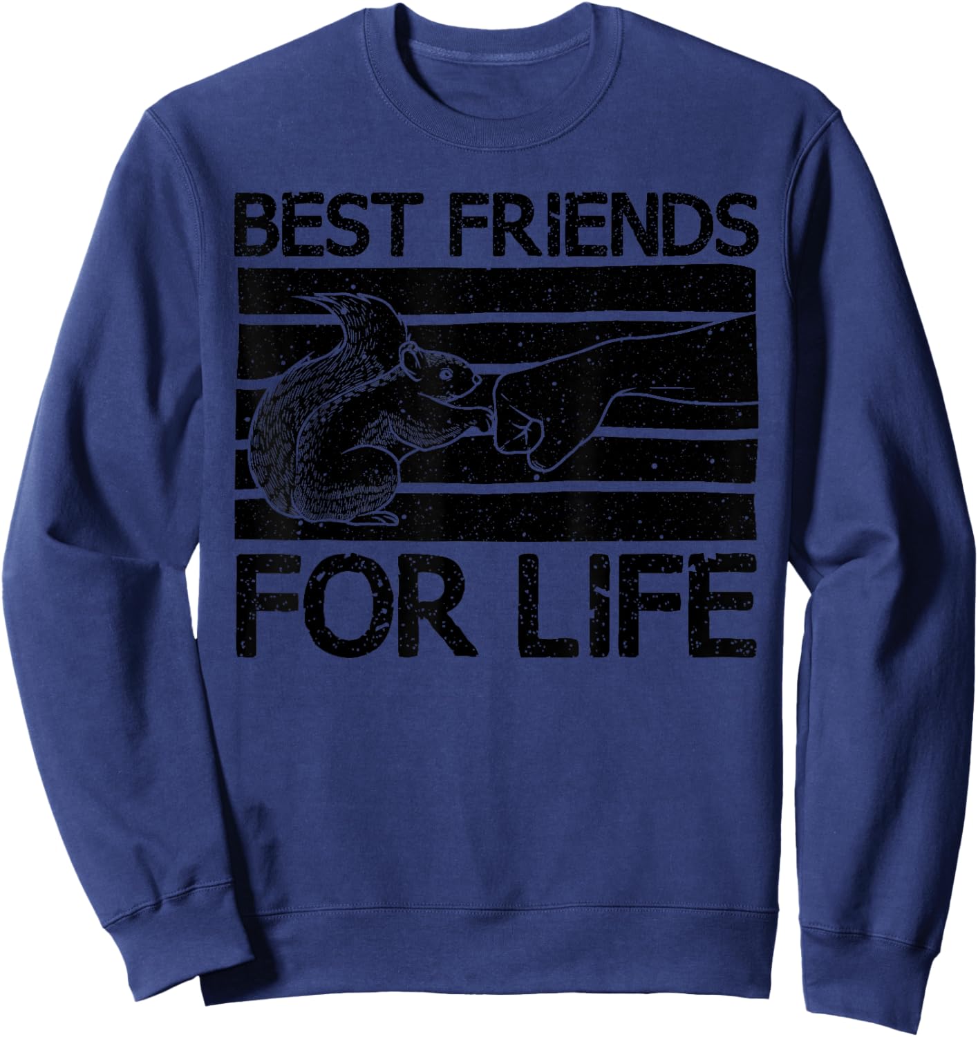 Funny Best Friends For Life Squirrel Gift Cool Fist Bump Sweatshirt - Sweatshirt | Navy