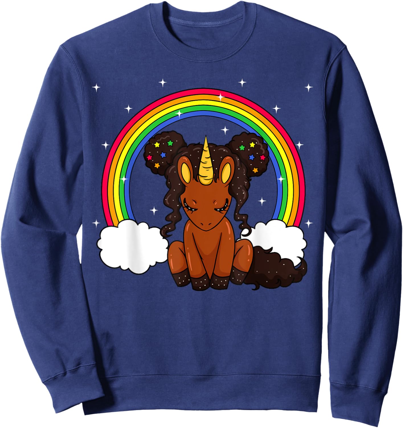 African American Unicorn African Unicorn Love Sweatshirt - Sweatshirt | Navy
