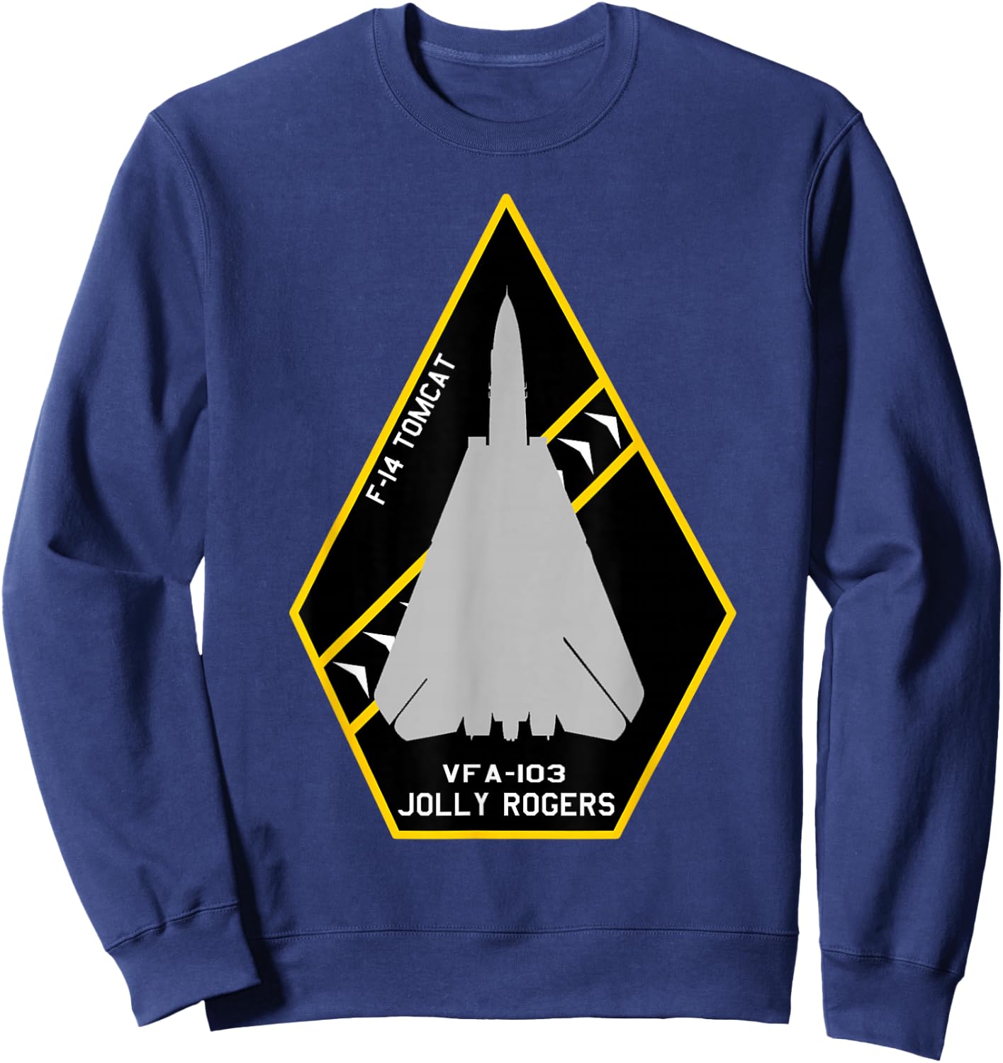 VFA-103 Jolly Rogers F-14 Tomcat Jet Aircraft"Patch" Sweatshirt - Sweatshirt | Navy