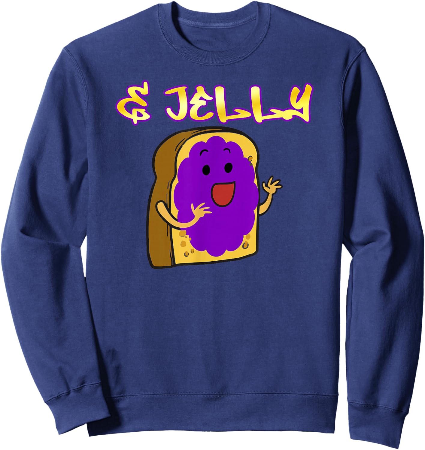 Peanut Butter and Jelly Kawaii Matching PB Grape Jelly Sweatshirt - Sweatshirt | Navy