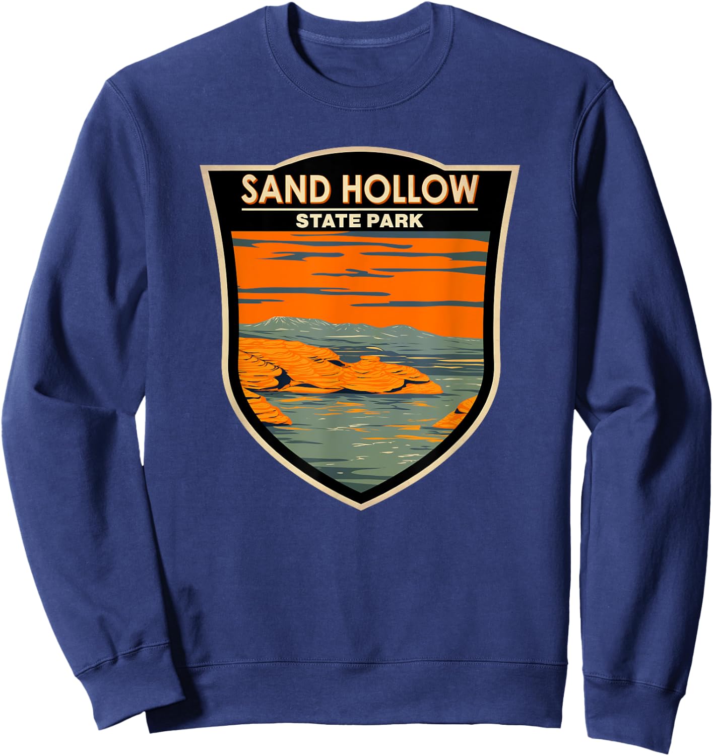 Sand Hollow State Park Utah Badge Vintage Sweatshirt - Sweatshirt | Navy