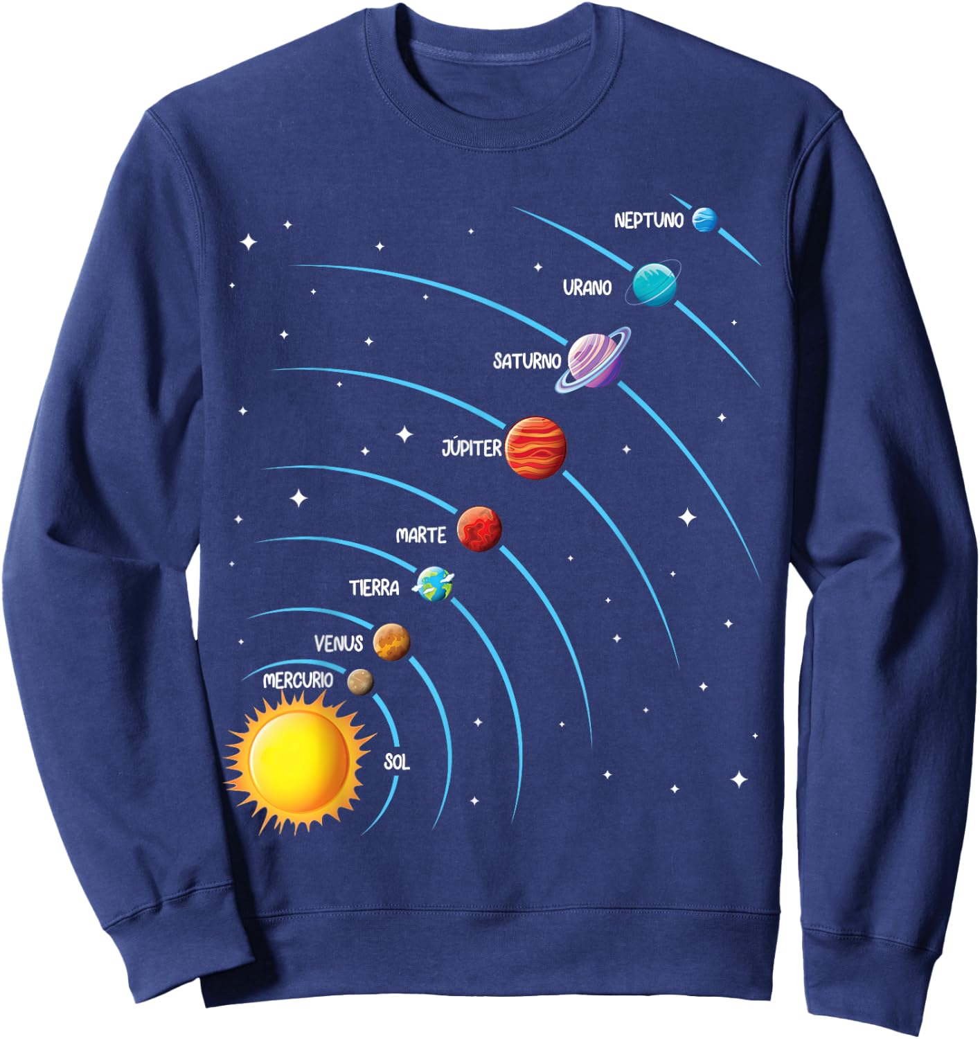 Spanish Solar System Planet Space Español Sistema solar Sweatshirt - Sweatshirt | Navy