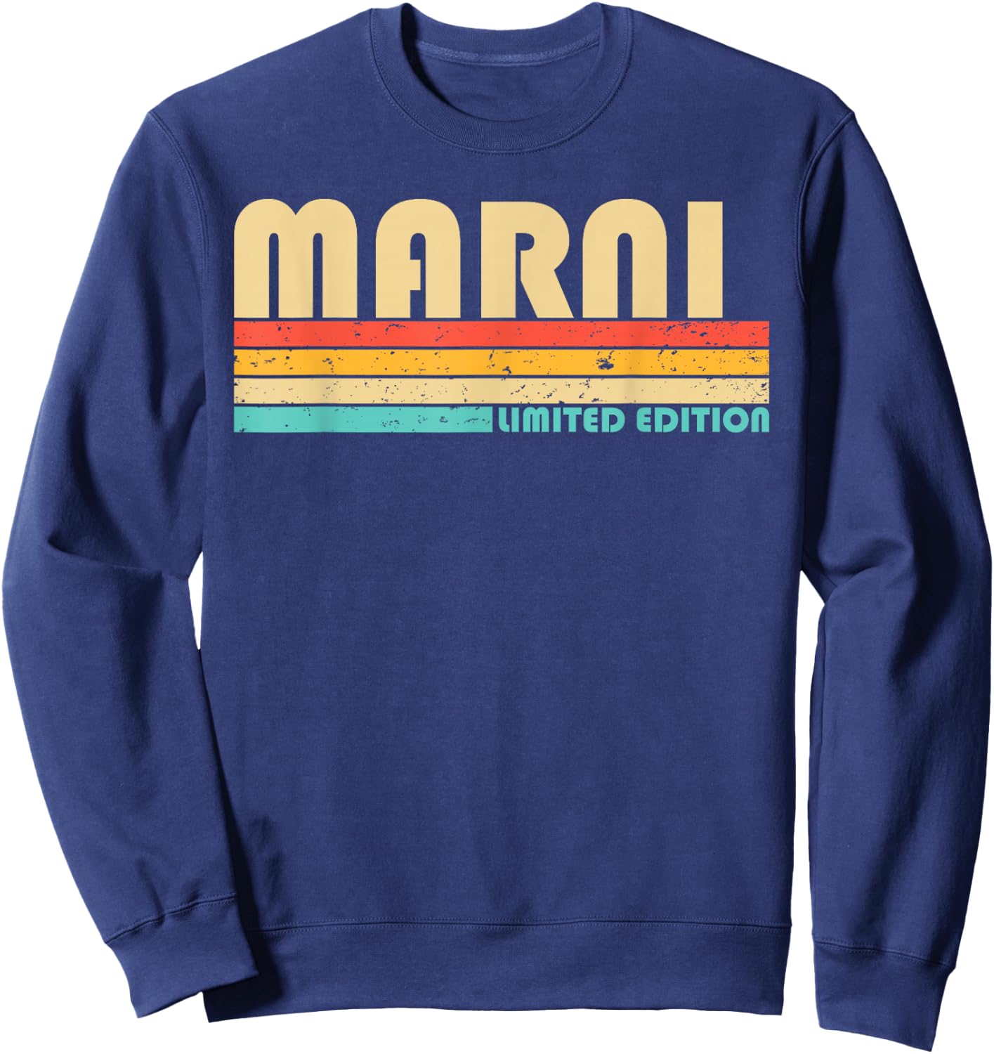 MARNI Name Personalized Retro Vintage 80s 90s Birthday Sweatshirt - Sweatshirt | Navy