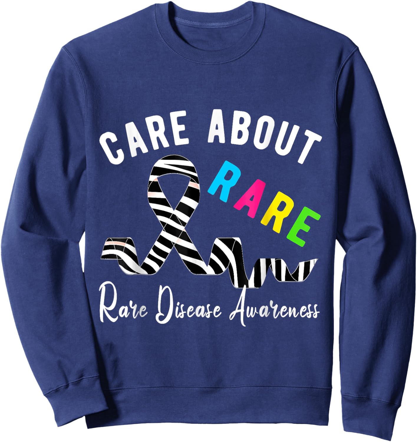 Rare Disease Day Care About Rare Disease Awareness Sweatshirt - Sweatshirt | Navy