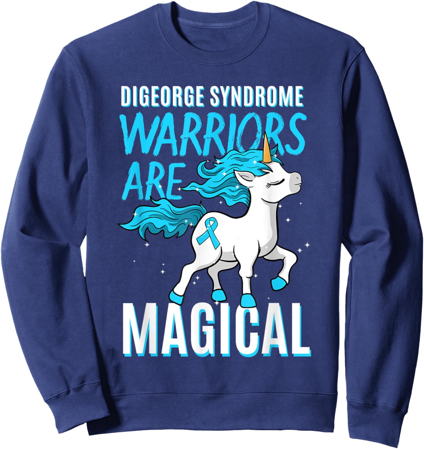 Digeorge Syndrome Awareness 22q11.2 Deletion Unicorn Lover Sweatshirt - Sweatshirt | Navy