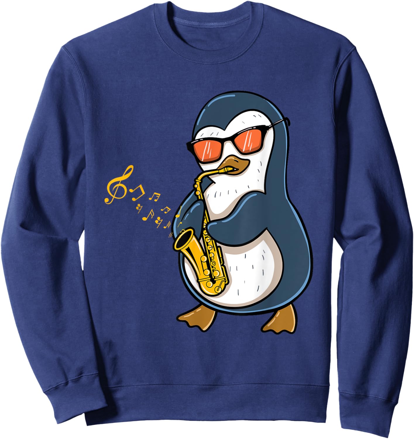 Penguin Playing Saxophone Sweatshirt - Sweatshirt | Navy