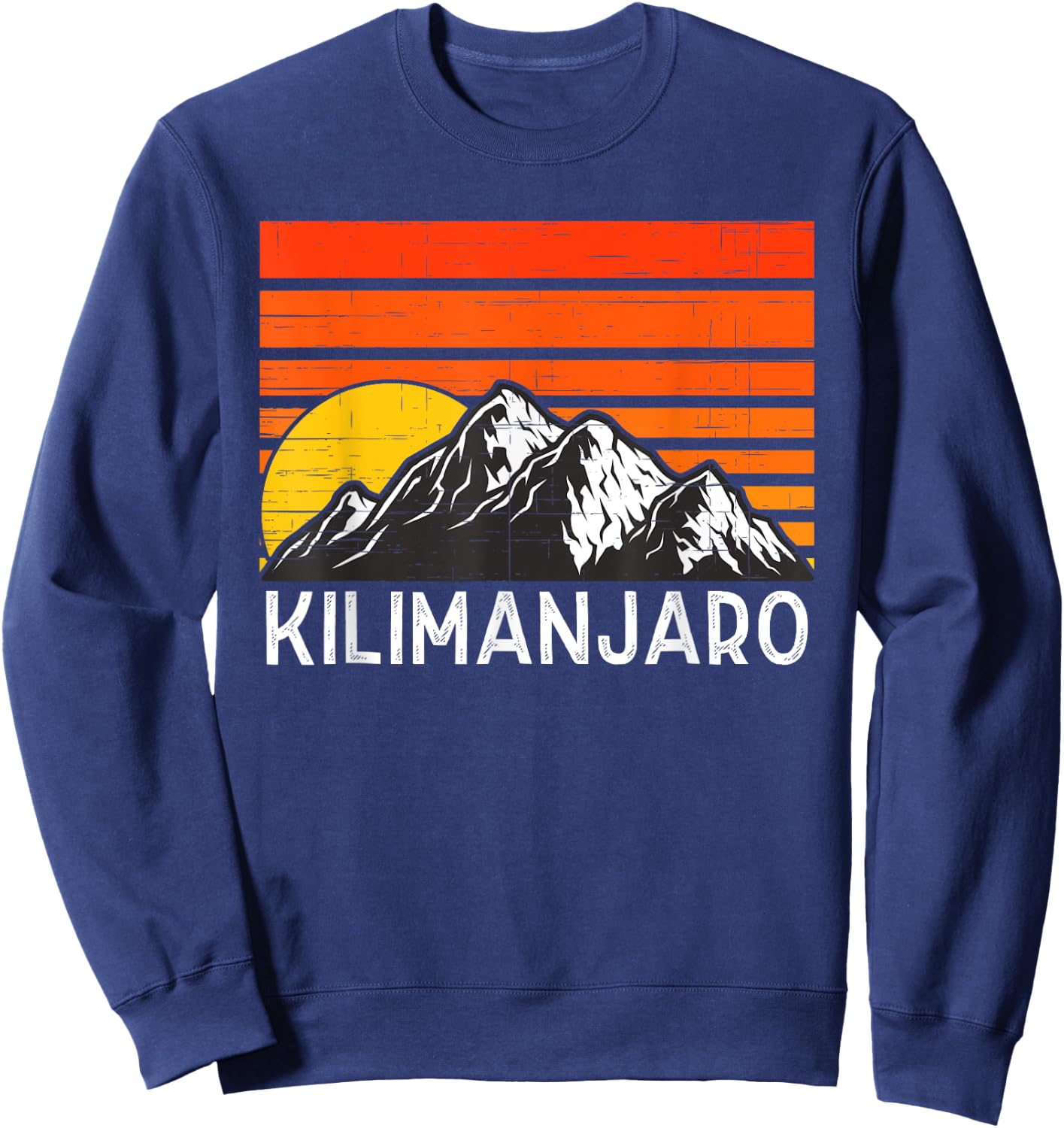 Mount Kilimanjaro Retro Vintage Mountain Sweatshirt - Sweatshirt | Navy
