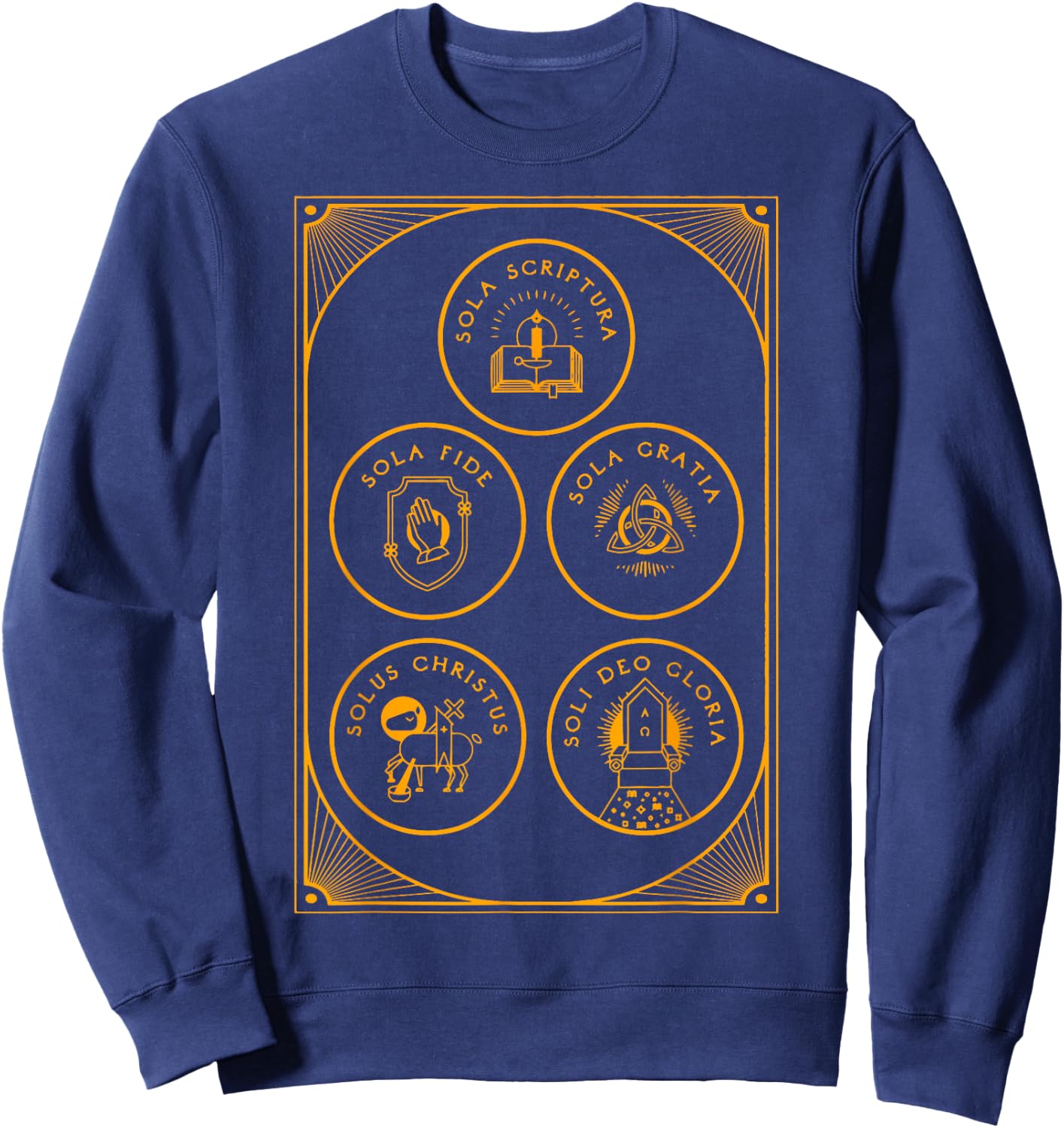 Sola Scriptura Protestant Christian Reformation 5 Solas Sweatshirt - Sweatshirt | Navy