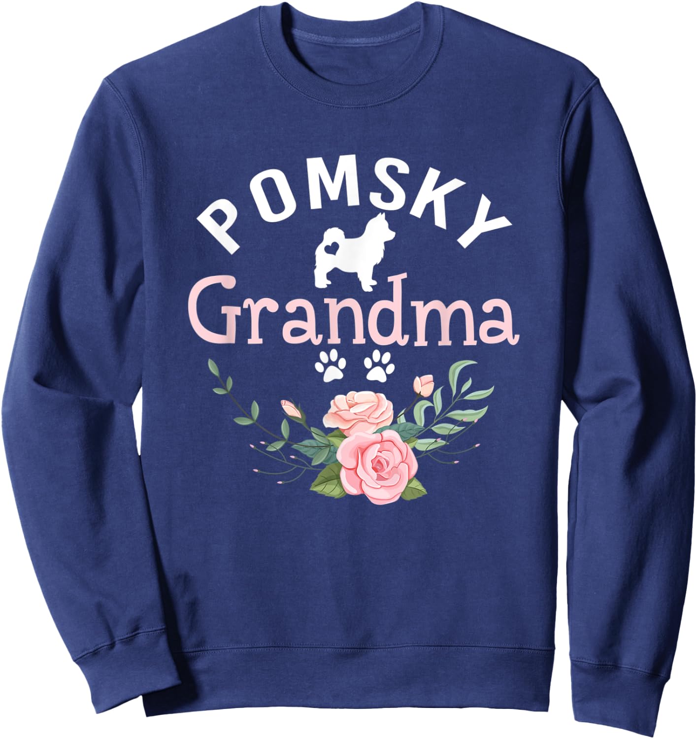 Pomsky Grandma Gifts Mom Pomsky Dog Lover Christmas Sweatshirt - Sweatshirt | Navy