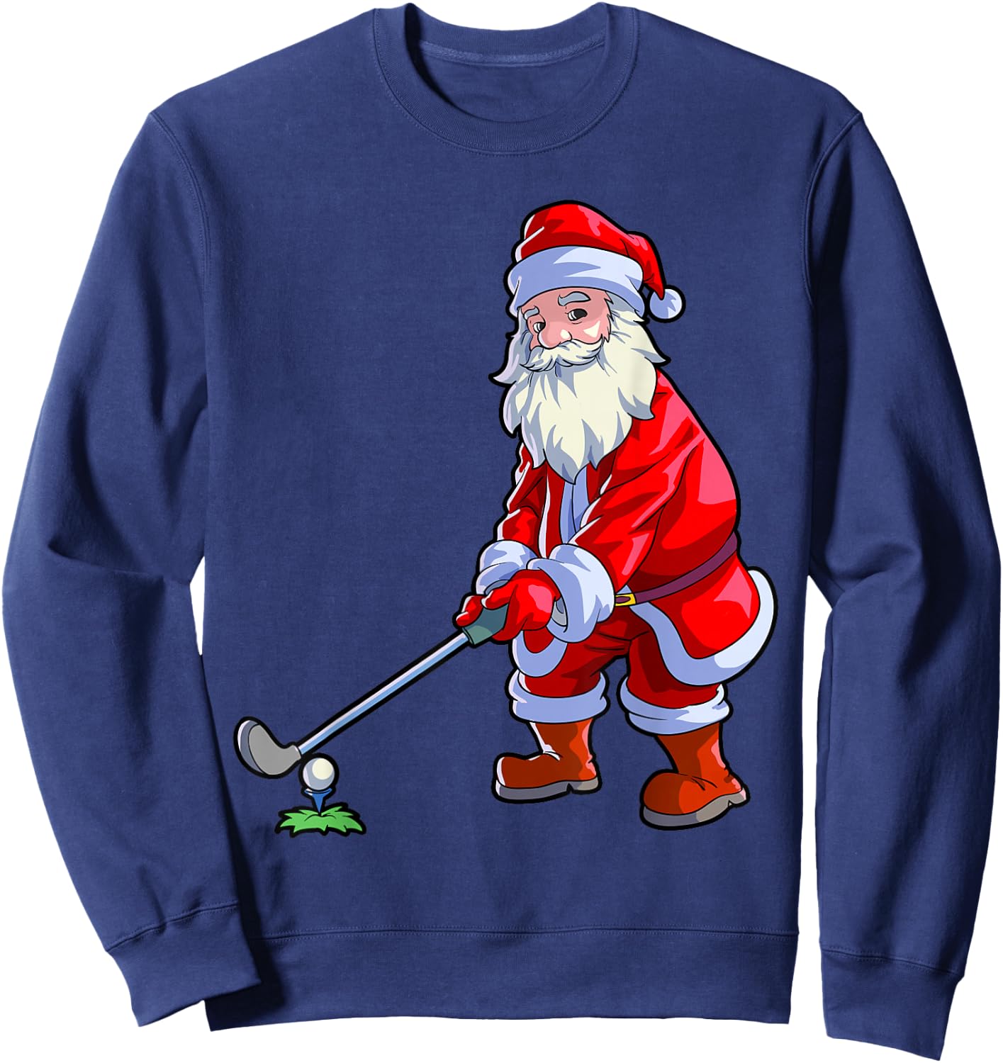 Golf Lover Christmas Shirt Men Golf Club Golfing Santa Claus Sweatshirt - Sweatshirt | Navy