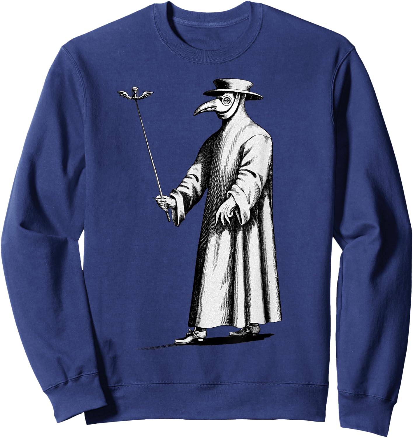 Vintage Plague Doctor Black Plague Black Death Macabre Sweatshirt - Sweatshirt | Navy