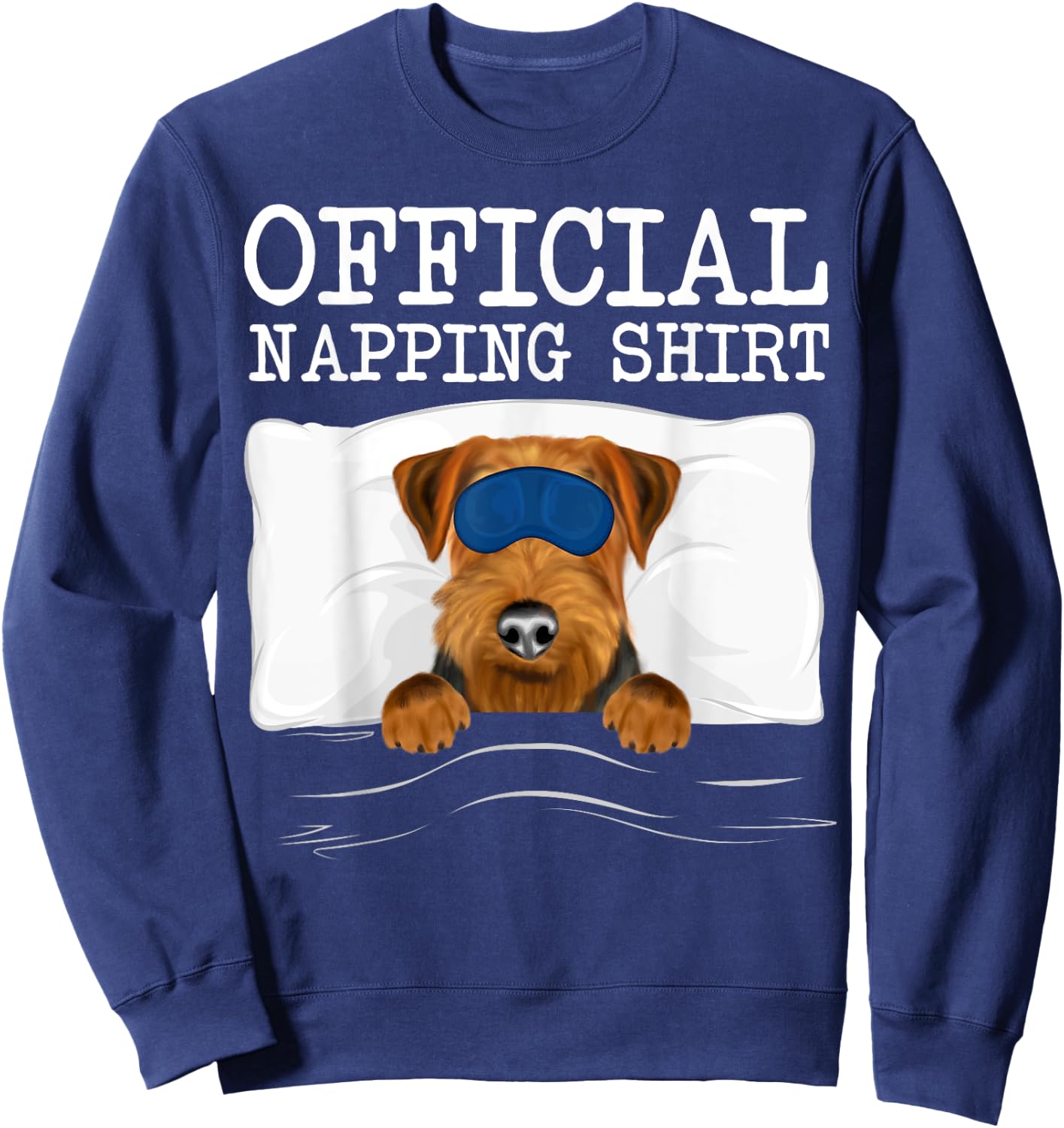 Sleeping Welsh Terrier Sleep Official Napping Sweatshirt - Sweatshirt | Navy