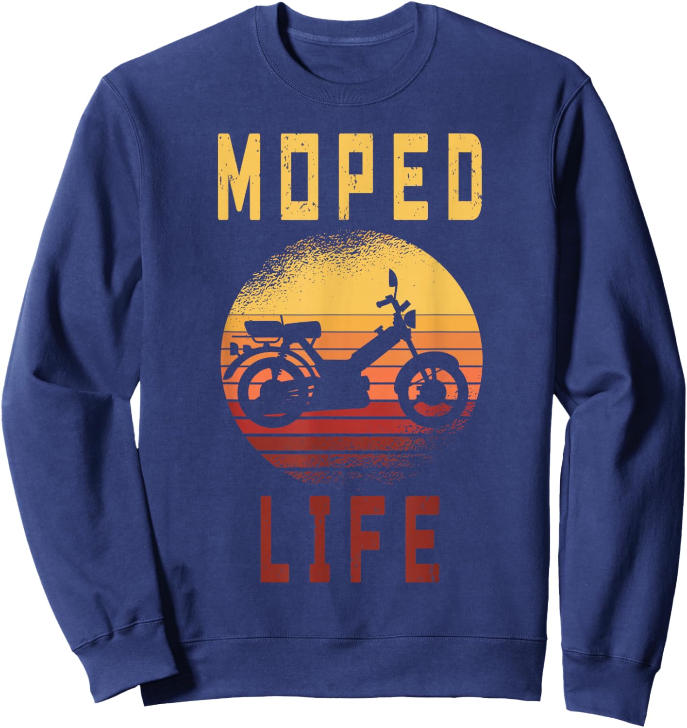 Vintage Moped Life | Retro Moped | Mokick Driver Sweatshirt - Sweatshirt | Navy