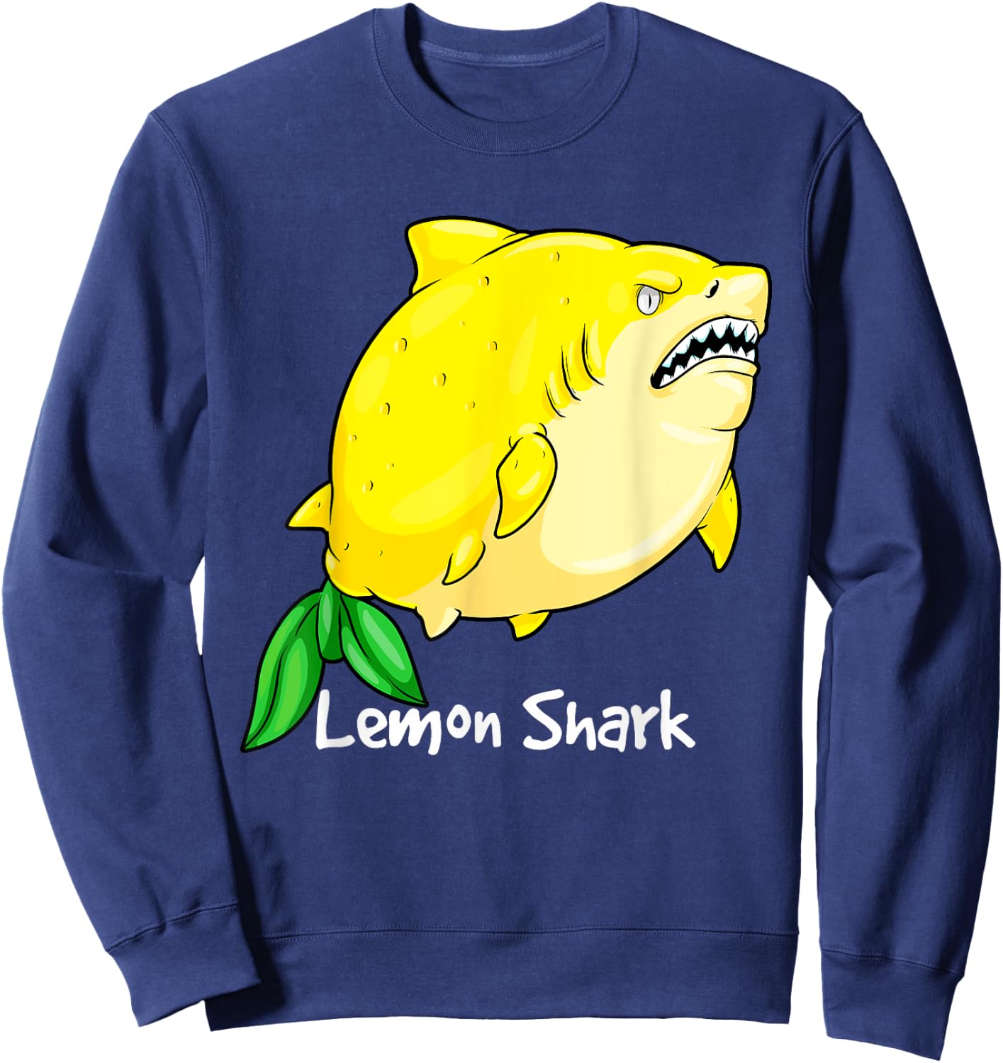 Lemon Shark Yellow Animal Pun Megalemon Shark Lover Sweatshirt - Sweatshirt | Navy