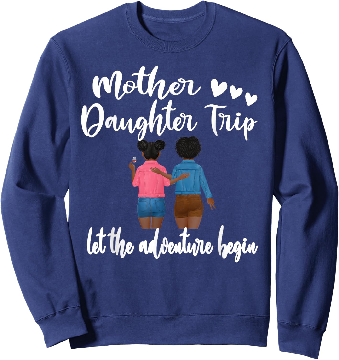 Afro American Mother Daughter Trip Black Women Travel Sweatshirt - Sweatshirt | Navy