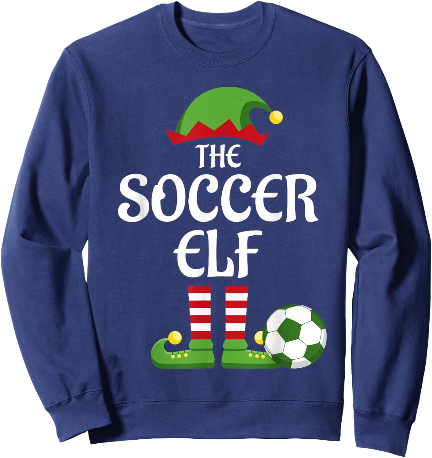 Soccer Elf Family Matching Group Christmas Sporty Sweatshirt - Sweatshirt | Navy