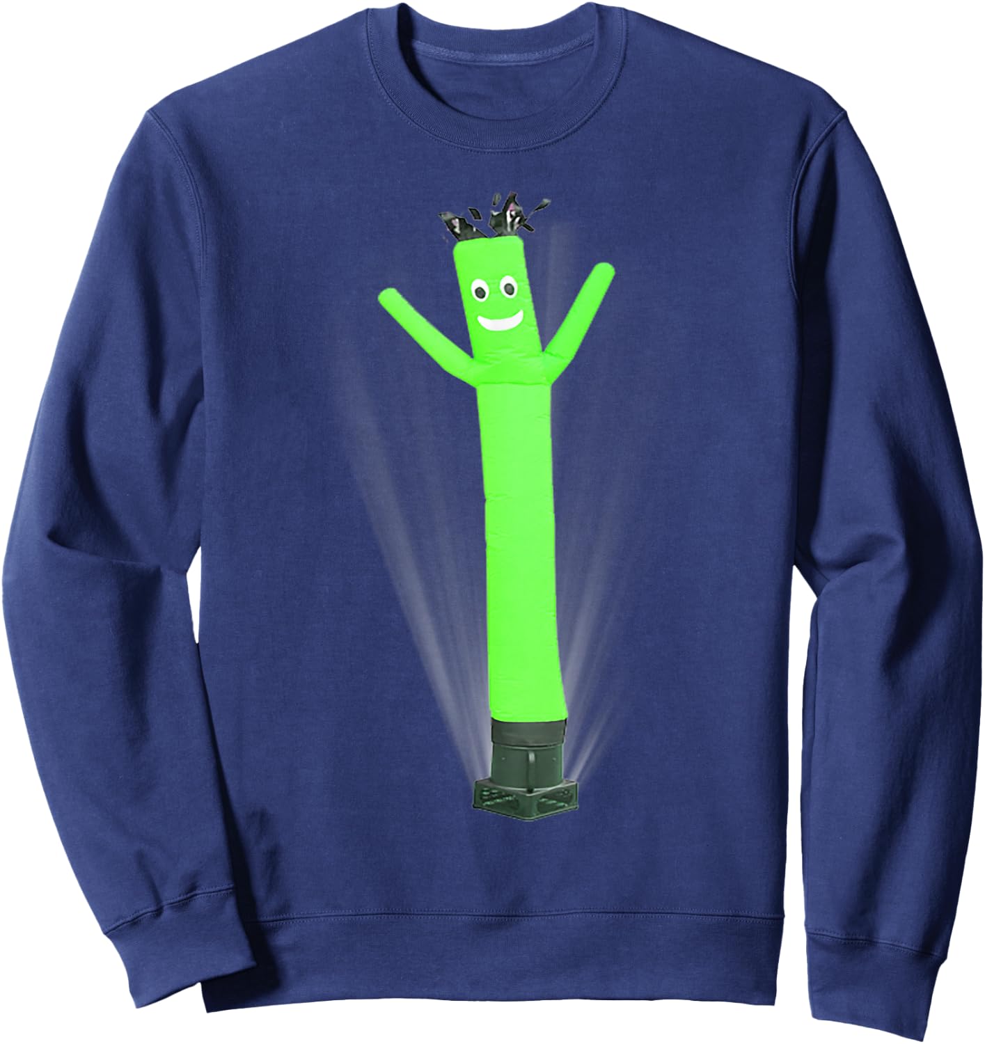 Wacky Waving Inflatable Tube Man Air Dancer Green Sweatshirt - Sweatshirt | Navy