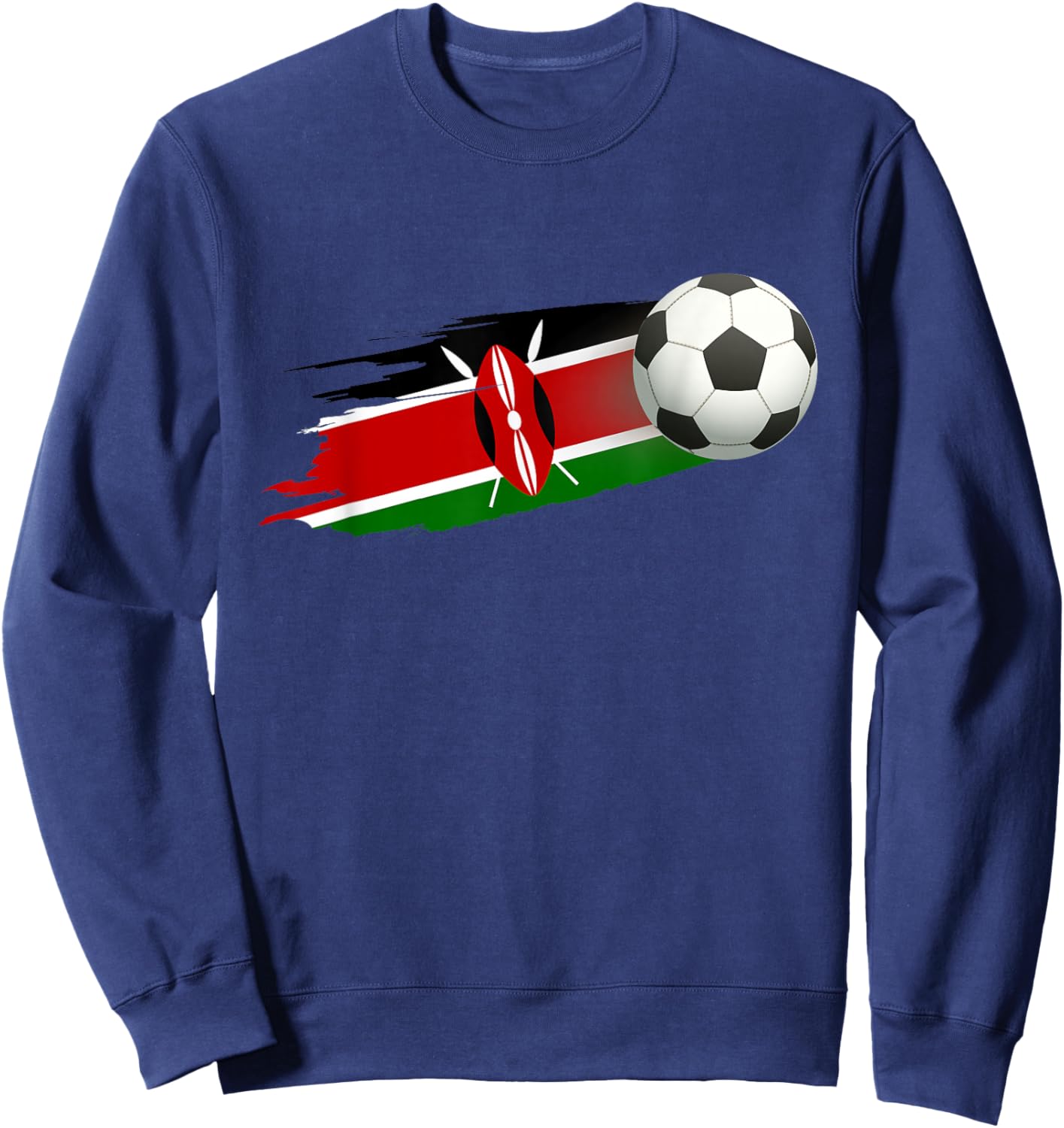 Kenya Soccer Ball Kenya Flag Jersey - Kenyan Football Fan Sweatshirt - Sweatshirt | Navy