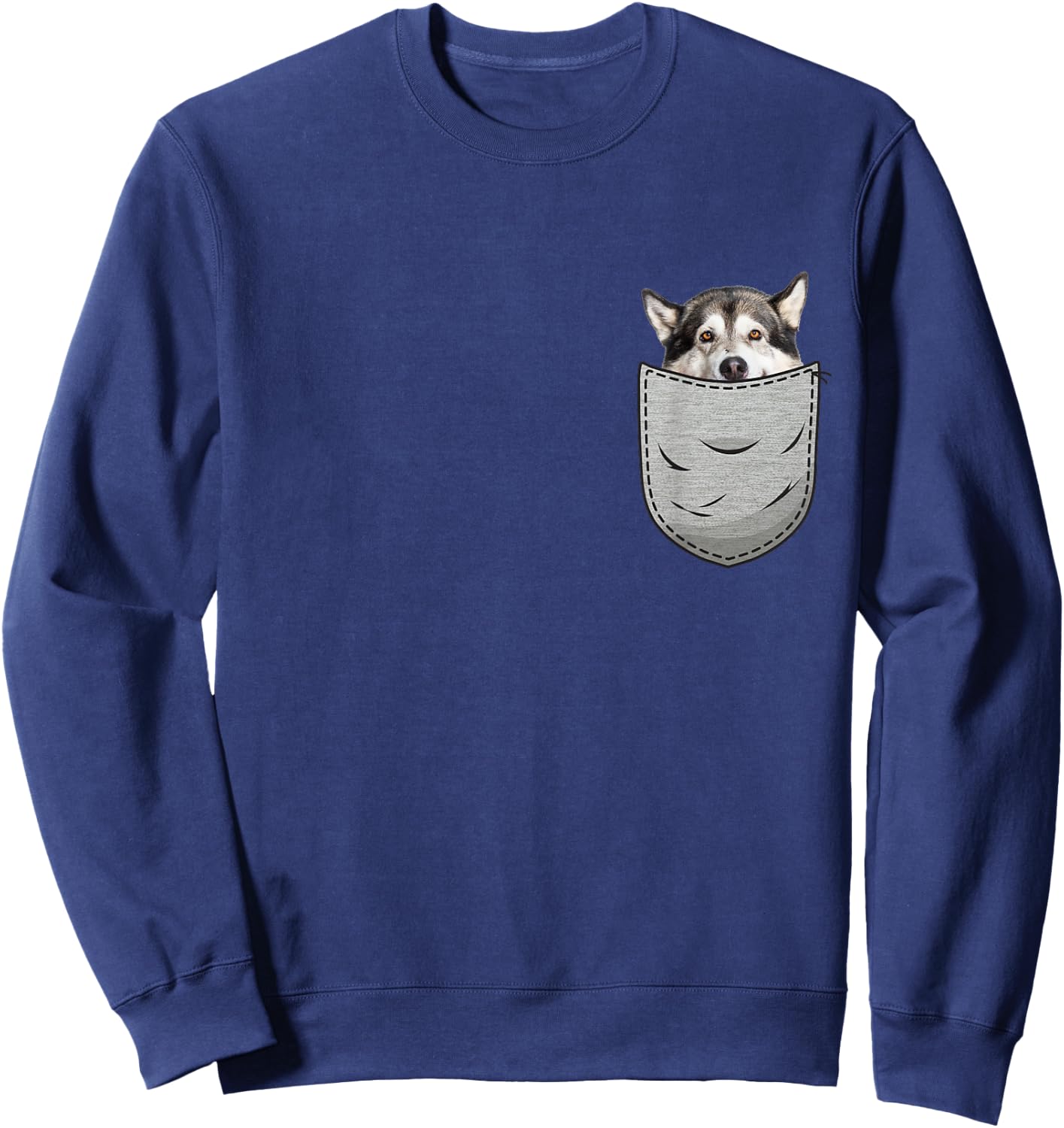Mal Mally Pocket Chest Bag for Alaska Dog Owners Men Women Girls Kids Sweatshirt - Sweatshirt | Navy