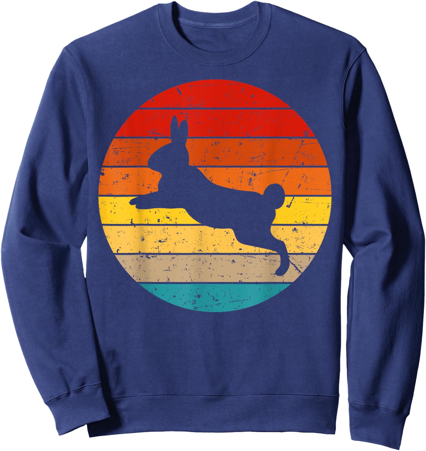 Vintage Rabbit Design Bunny Lover Men Women Boys Girls Kids Sweatshirt - Sweatshirt | Navy