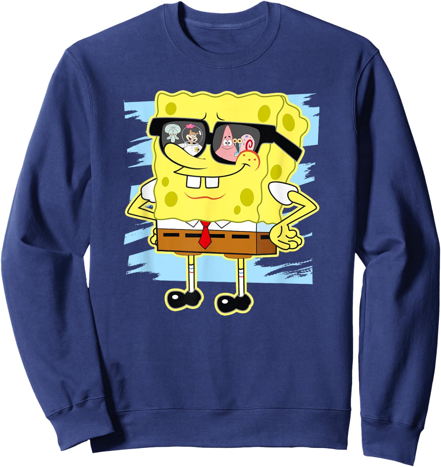 Mademark x SpongeBob SquarePants - SpongeBob - Reflection in Sunglasses Sweatshirt - Sweatshirt | Navy