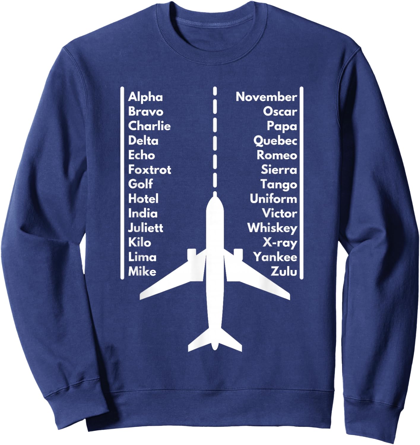 Phonetica Alphabet - Funny Pilot & Aviation Airplane Gift Small Sweatshirt - Sweatshirt | Navy