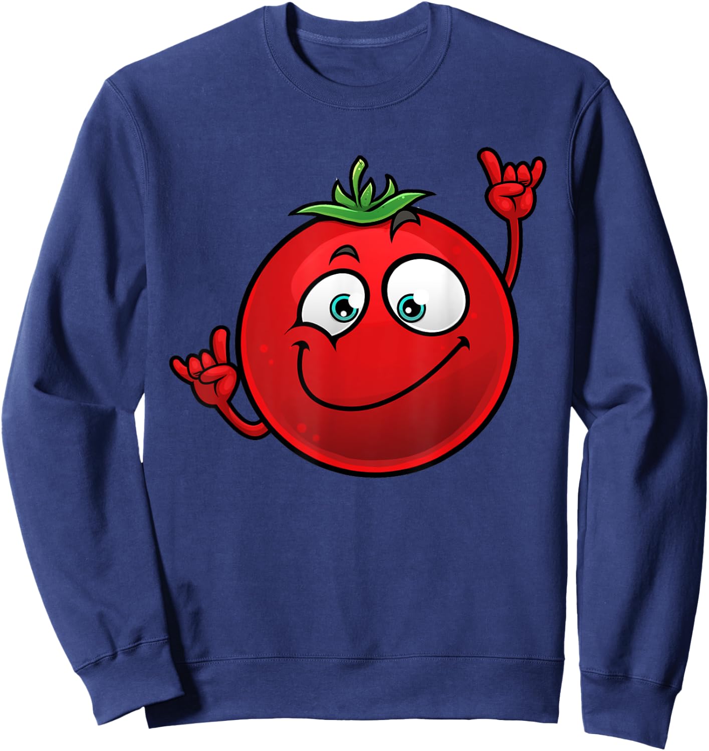 Funny Tomato Designs Women Dancing Farm Foodie Sweatshirt - Sweatshirt | Navy