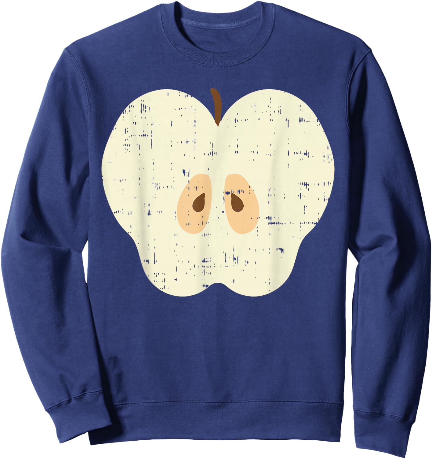 Apple Slice Funny Fruit Food Lazy DIY Easy Halloween Costume Sweatshirt - Sweatshirt | Navy