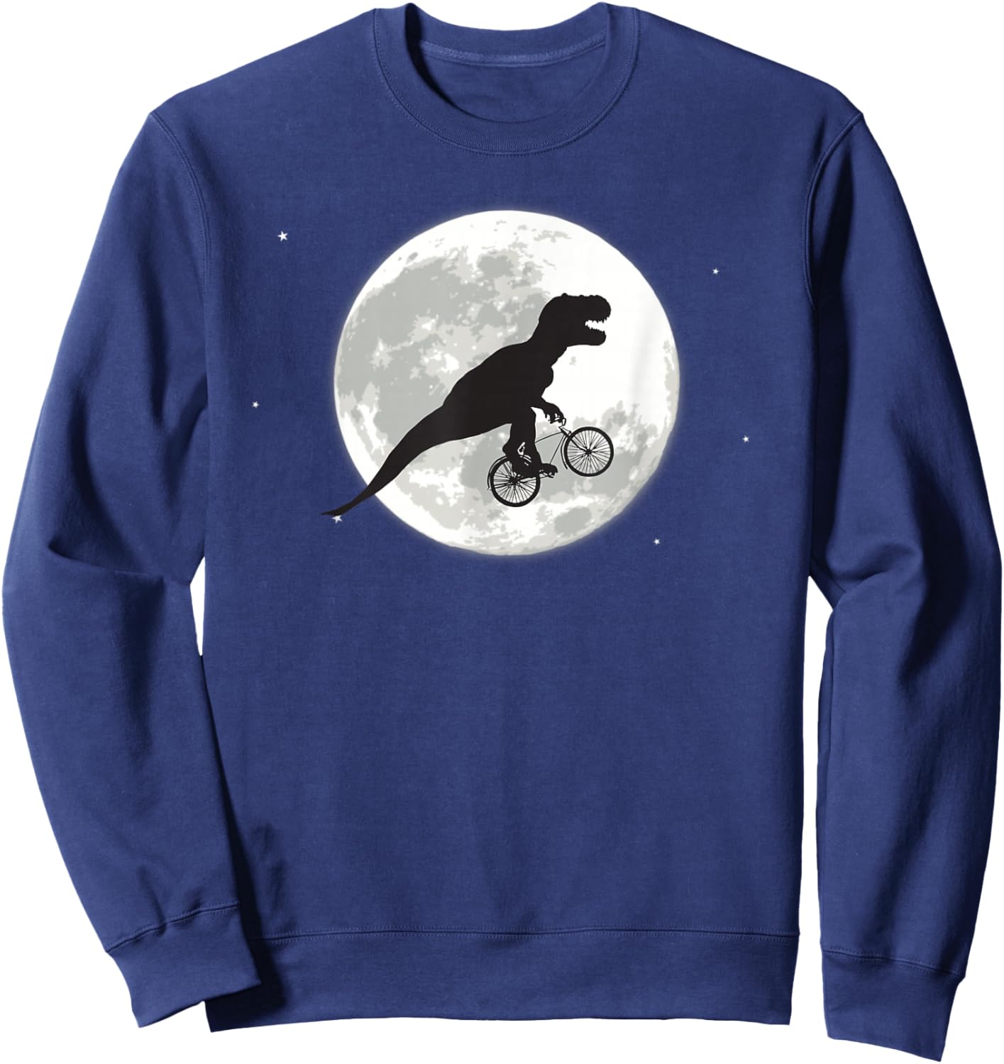 Extra Trexial an alien T-Rex on the moonlight bike tour Sweatshirt - Sweatshirt | Navy