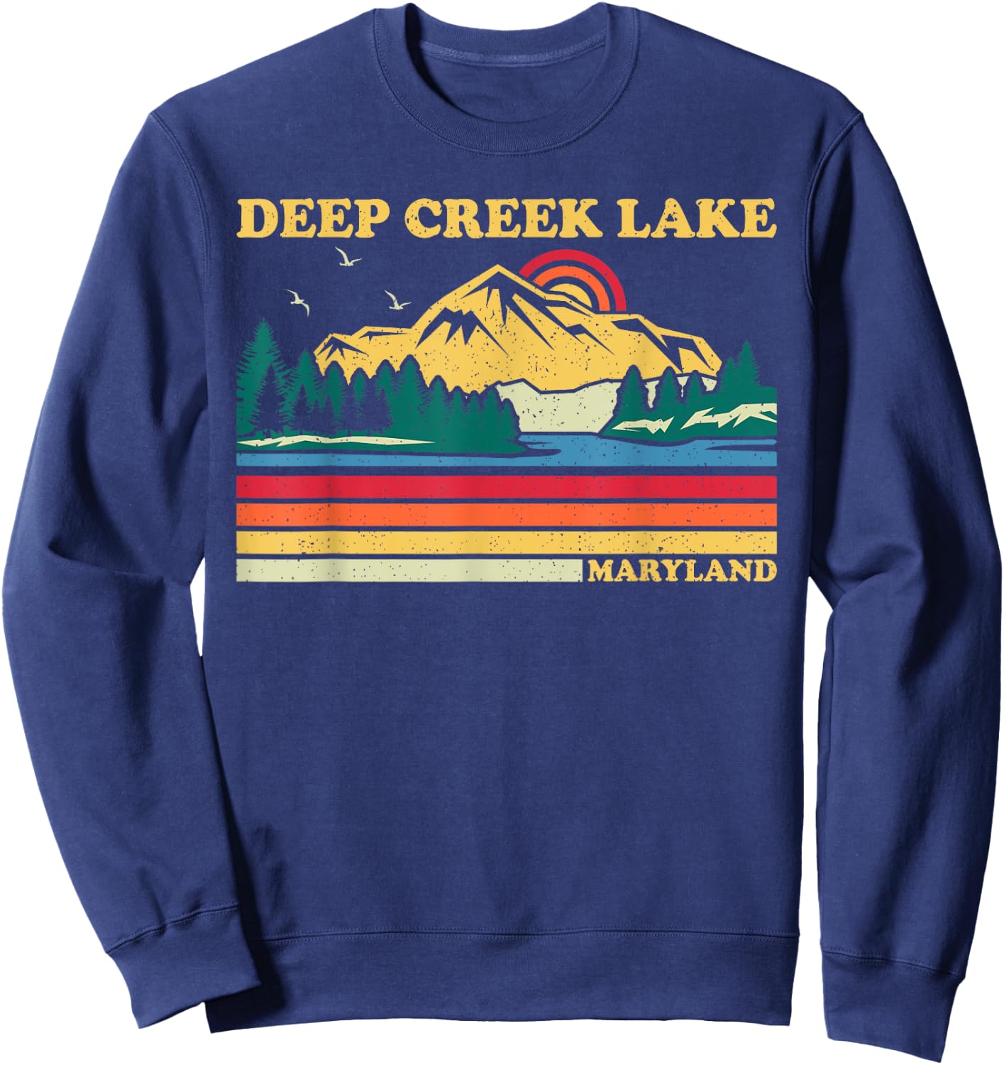 Vintage Retro Family Vacation Maryland Deep Creek Lake Sweatshirt - Sweatshirt | Navy