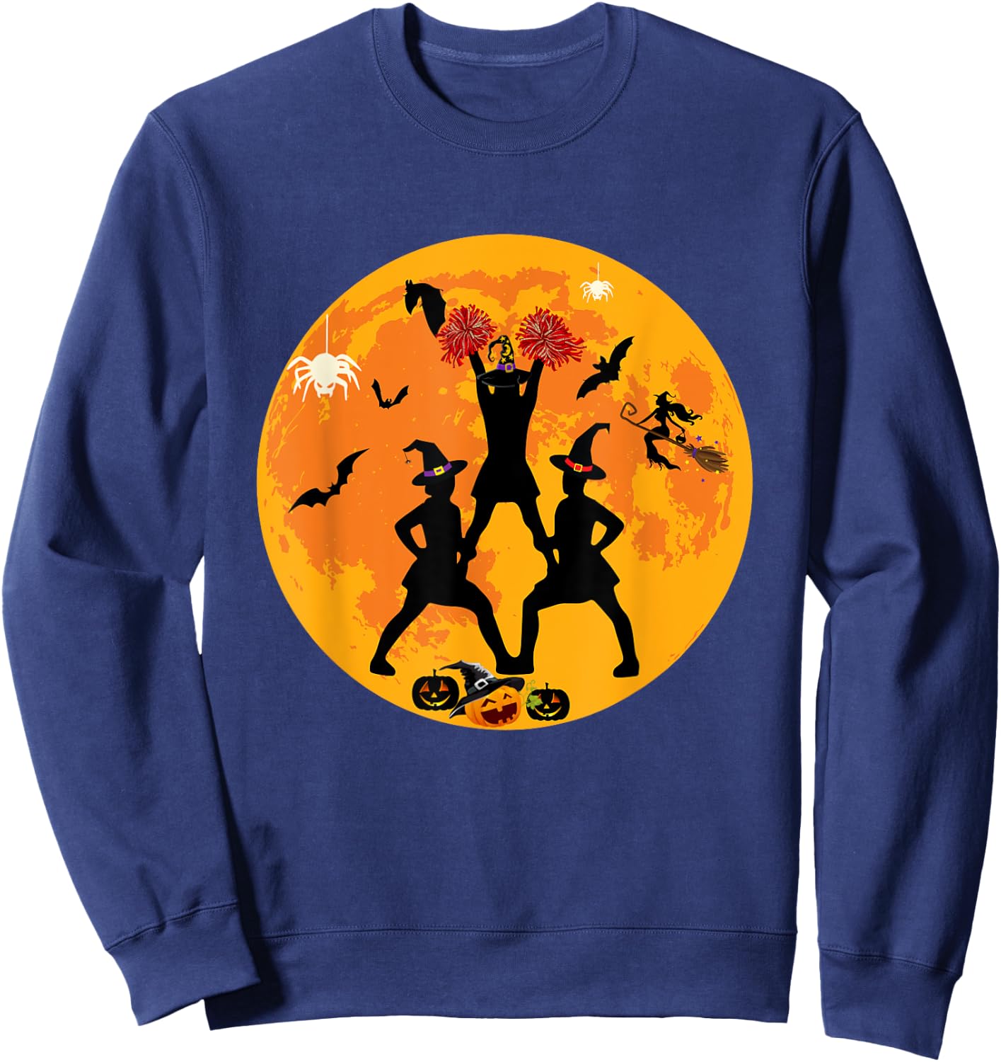Halloween Cheerleading Funny Costume Cheerleader Cheer Sweatshirt - Sweatshirt | Navy