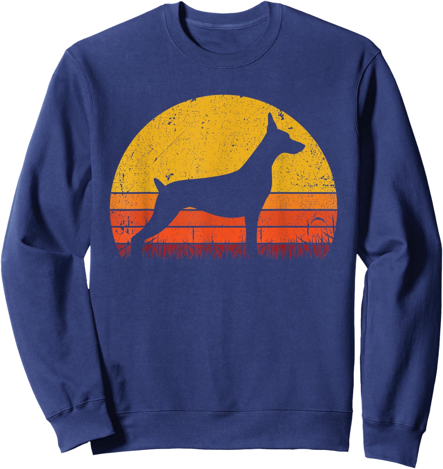 Retro Dobermann Shirt Dog Mom Dog Dad Vintage Doberman Sweatshirt - Sweatshirt | Navy