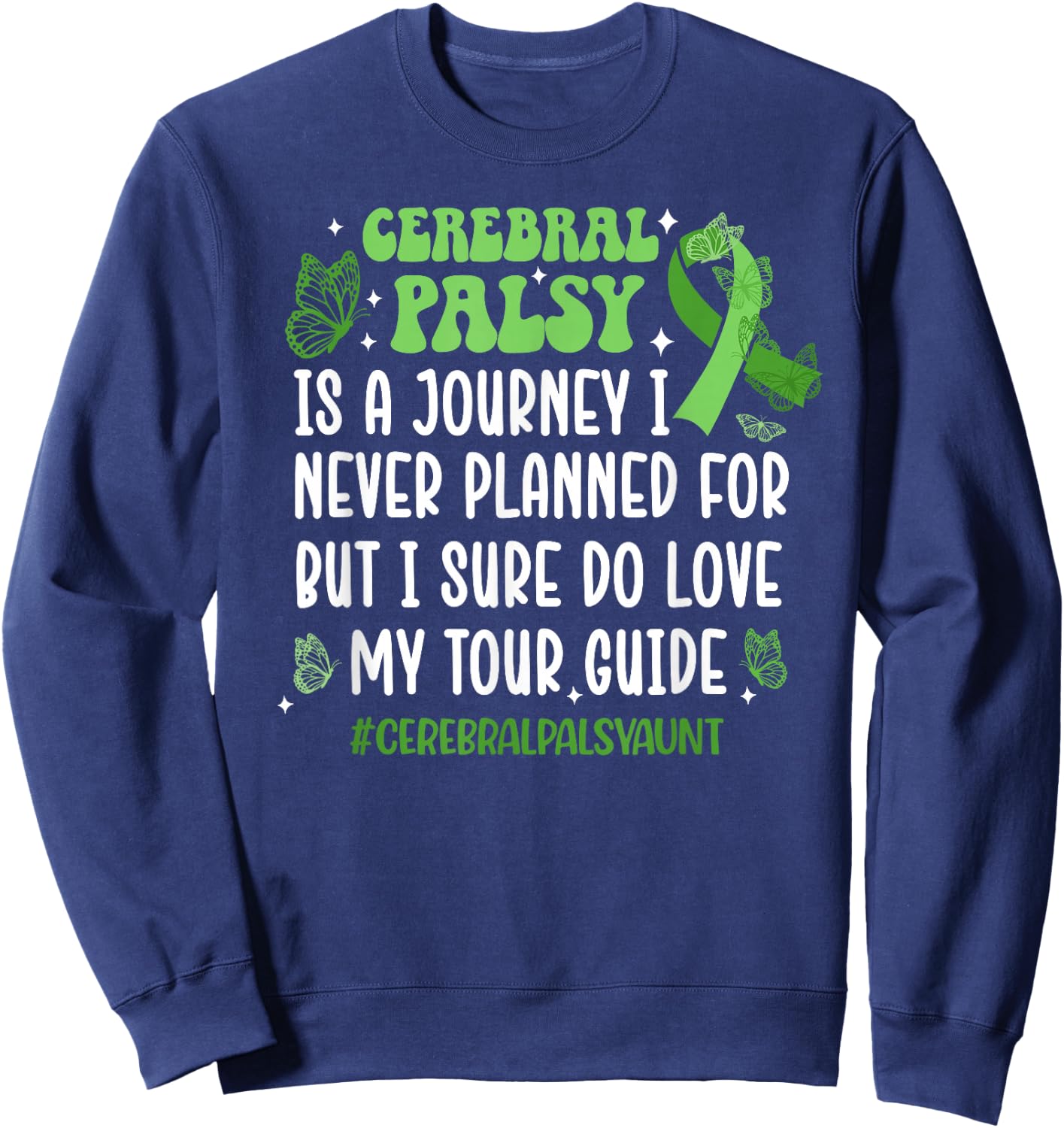 Cerebral Palsy Aunt Of A Cerebral Palsy Warrior Aunt Sweatshirt - Sweatshirt | Navy