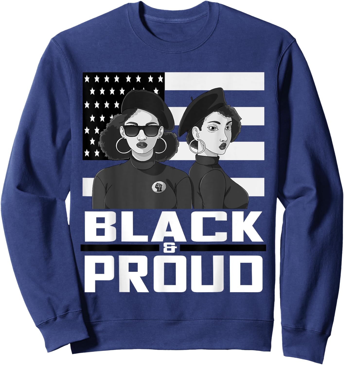 Black and Proud Panther Party 1966 Afro American Sweatshirt - Sweatshirt | Navy