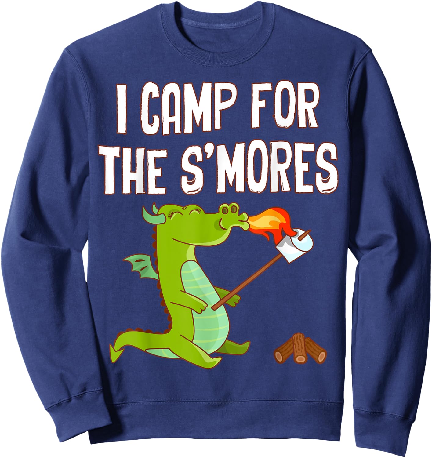 Camping For The Smore Dragon Camp Marshmallow Boys Girls Sweatshirt - Sweatshirt | Navy