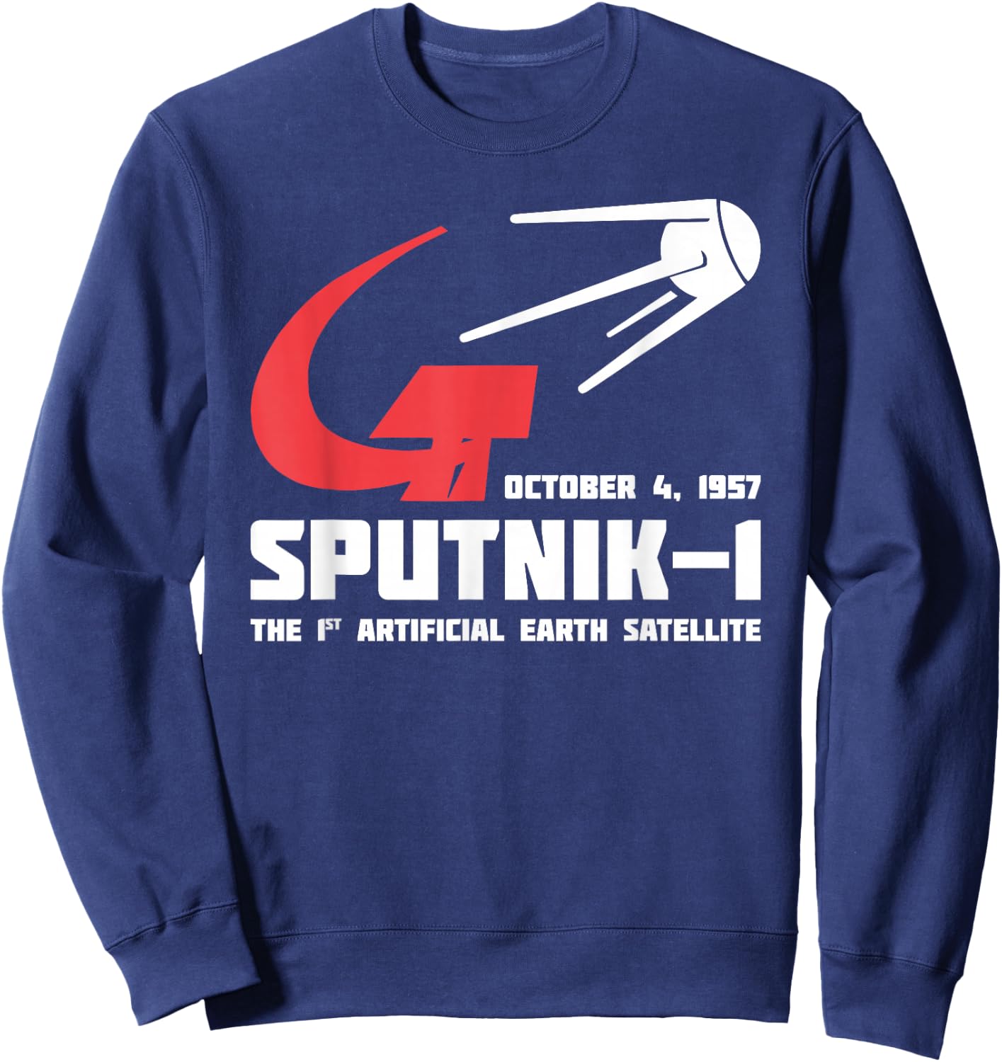 Sputnik Soviet Space Flight USSR Soviet Union Propaganda Sweatshirt - Sweatshirt | Navy