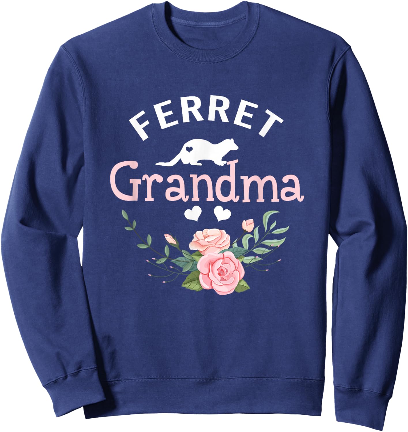 Ferret Grandma Gifts Mom Ferret Pet Lover Christmas Sweatshirt - Sweatshirt | Navy