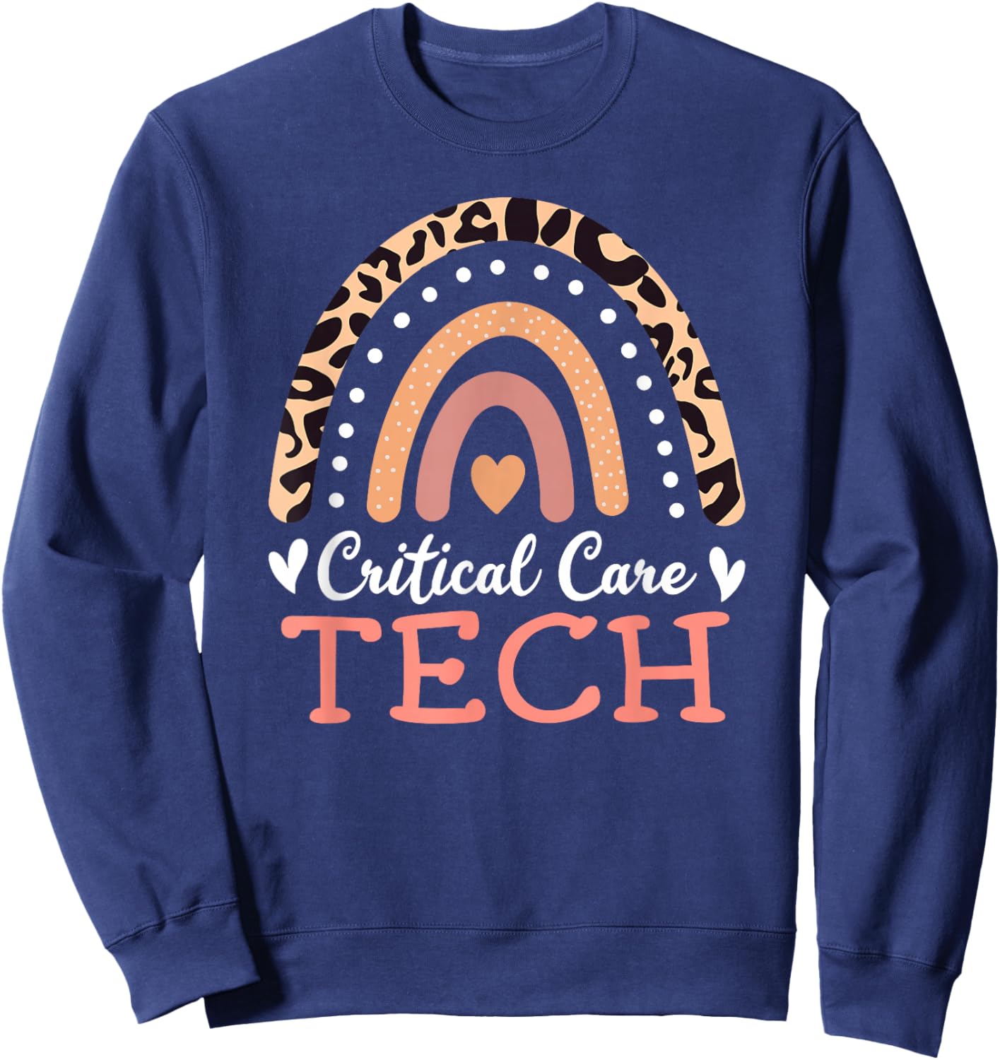Critical Care Tech Rainbow EMT Emergency Medical Technician Sweatshirt - Sweatshirt | Navy