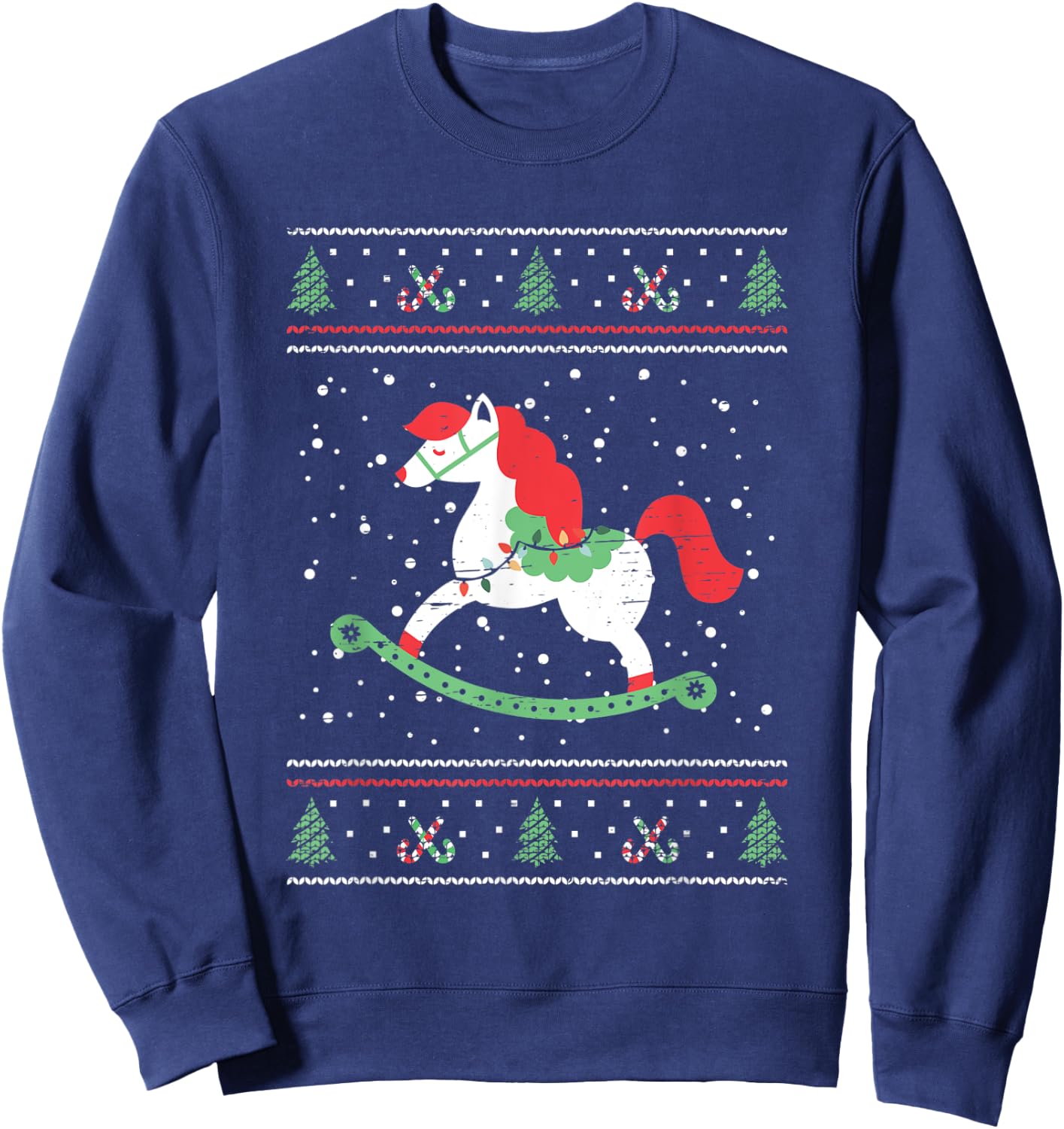 Rocking Horse For Children and Kids Christmas Xmas Season Sweatshirt - Sweatshirt | Navy