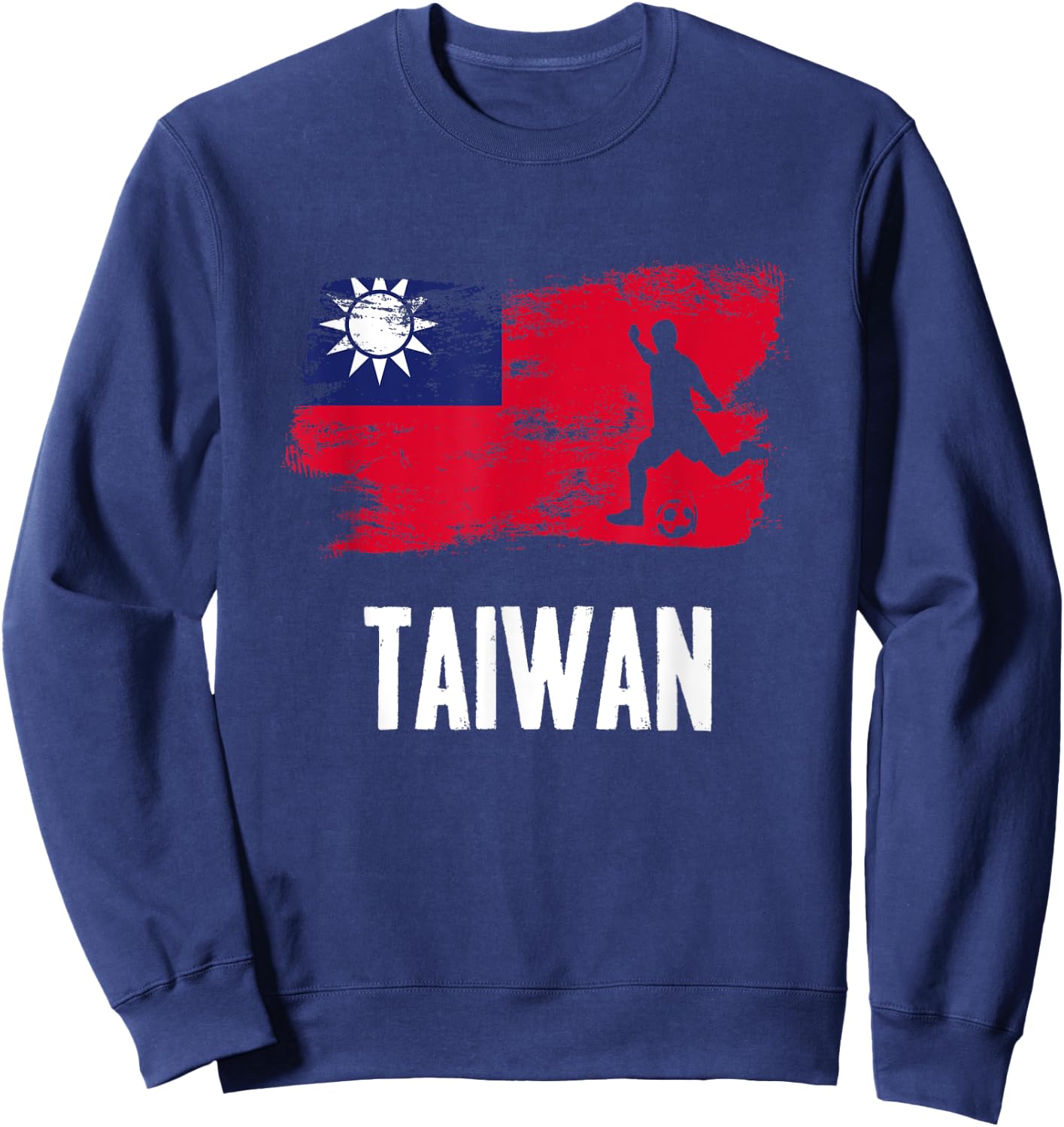 Taiwan Flag Jersey Taiwanese Soccer Team Taiwanese Sweatshirt - Sweatshirt | Navy