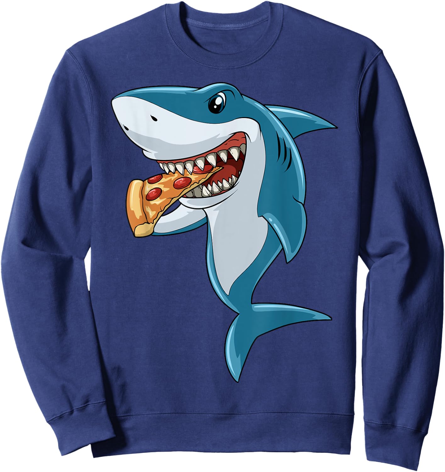 Shark Eating Pizza Shark Lovers Pizza Lovers Sweatshirt - Sweatshirt | Navy